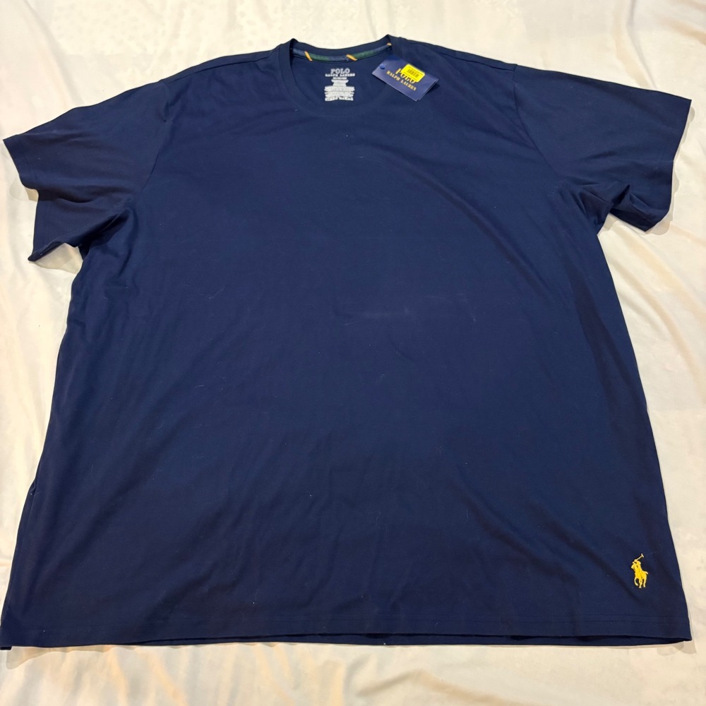 Polo Ralph Lauren Mens 2XLT Navy Blue Mercerized Cotton Short Sleeve T-Shirt NWT